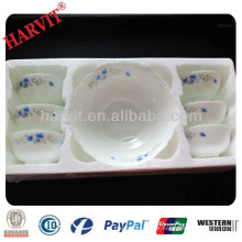 Novo 2014 Dubai Mercado Atacado Esmalte 7PC Barato Opaleware Bowls De Vidro Sets com Decal Lunch Box Stock para a venda